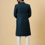 Classic Teal Achkan for Men | Elegant Ethnic Wear | Jaipurio